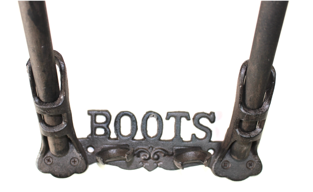 Equestrian BOOT RACK Cast Iron Tack for Horse Barn Home Boots Wall