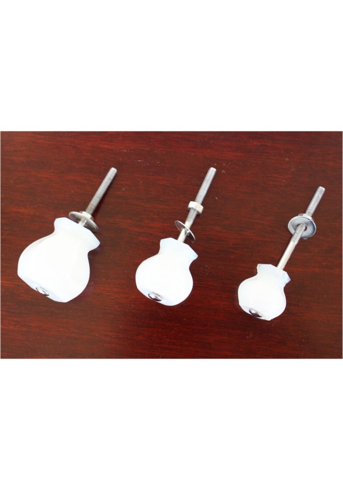 1" Milk Glass WHITE Glass Knobs Pulls Vintage Dresser Drawer