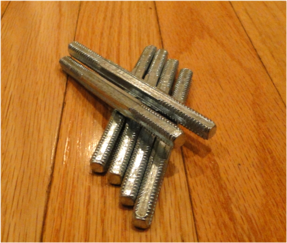 Pack of 2pcs of DOOR LOCK KNOB REPLACEMENT SQUARE SPINDLES Square Threaded Shaft. 4" L The