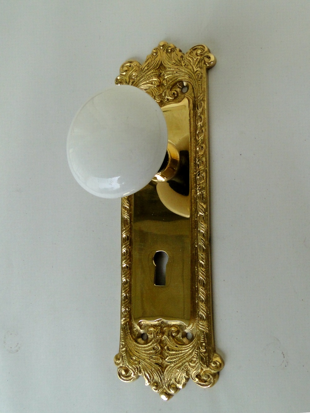 Victorian Reproduction Door Hardware Passage Set White Porcelain Knobs 1 The Kings Bay