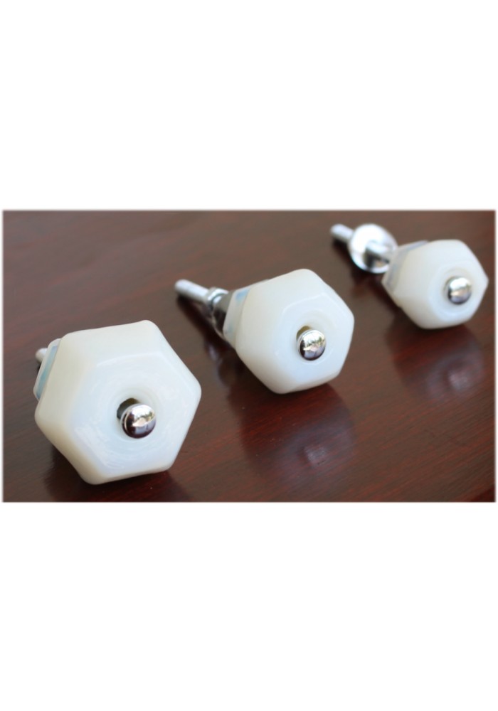 1" Milk Glass WHITE Glass Knobs Pulls Vintage Dresser Drawer