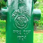 full sized replica fire hydrant dated 1904 in green