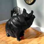 large lifesize aluminum pig statue in black or gold