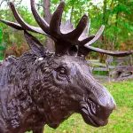 life size alaskan moose sculpture in bronze