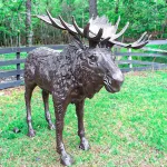 life size alaskan moose sculpture in bronze