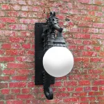 nautical style sea horse wall sconce for outdoor use