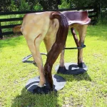pair of horse tail bar stools with foot rests