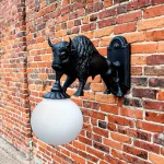 western style buffalo wall sconce for indoor or outdoor lighting