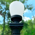 rams head outdoor pole light for commercial or residential use 87 inches tall