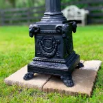 rams head outdoor pole light for commercial or residential use 87 inches tall