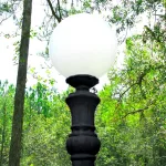 the allston walkway pole light with globe shade 90 inches tall