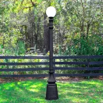 the allston tall outdoor light pole with globe shade 90 inches tall