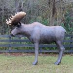 life size moose statue with huge antler rack