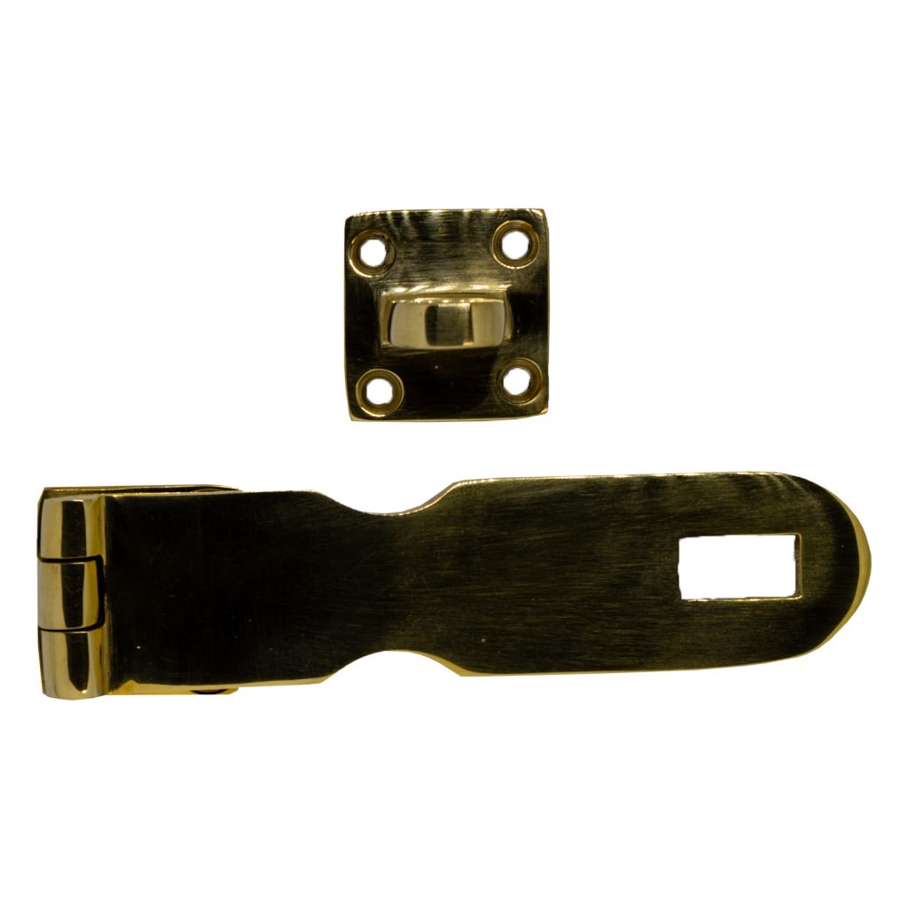 Polished Brass Heavy Duty Hasp 5 Inch Safety Lock Home Or Marine