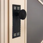 the bungalow passage set in bronze finish with arts and crafts door knobs