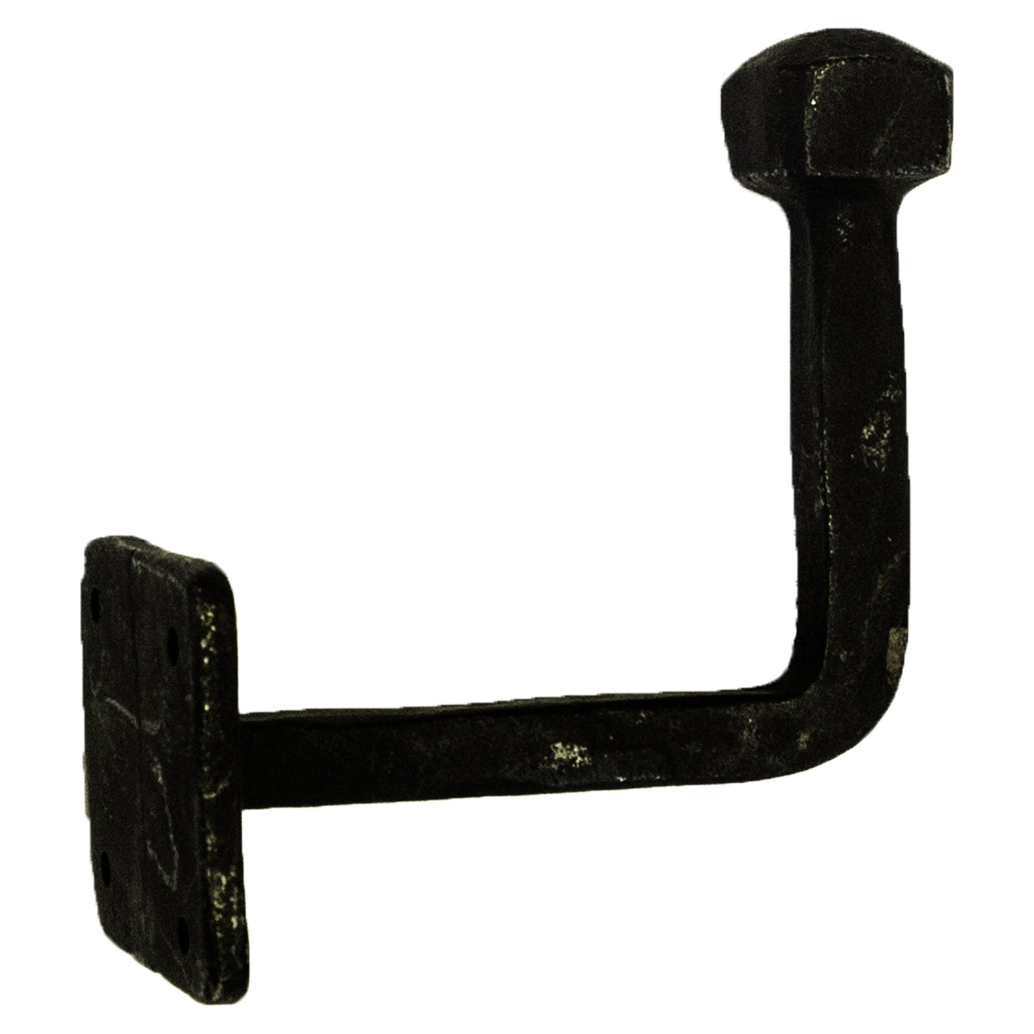 Wall Mounted Hook in Black Finish Iron L Shaped Hanger with Squared Tip 