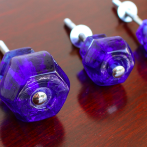 Cobalt BLUE Glass Cabinet Knobs 1 Inch Pulls Dresser Drawer Hardware