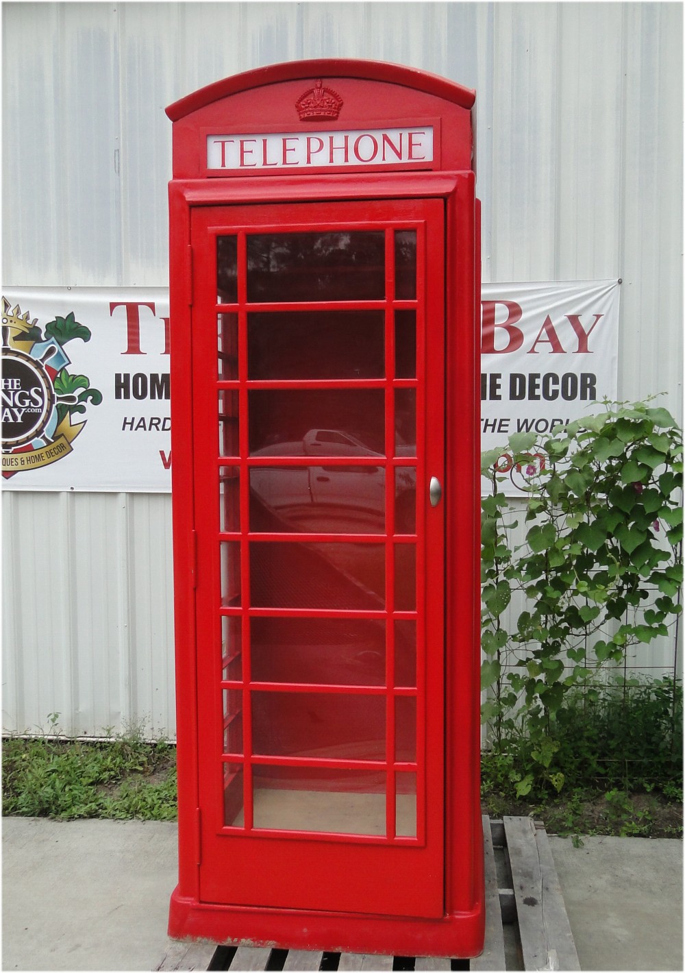TELEPHONE 6x18 Metal Sign RED for British Phone Booth Room 