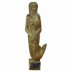 Wood Carved Mermaid Antique Statue