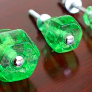 GREEN Glass Cabinet Knobs 1.5 Inch Pulls Dresser Drawer Hardware