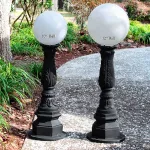 the york walkway pole post light with round globe