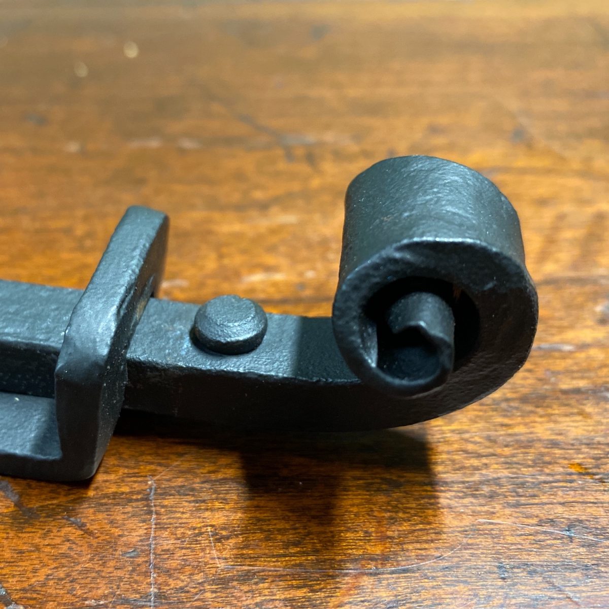 Door Lock Slide or Cane Bolt with Strike Wrought Iron Transom Bolt