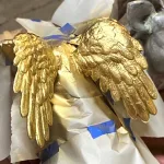 adorable pig with gold wings statue in non rust aluminum when pigs fly