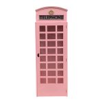 Classic British pink telephone booth in wood