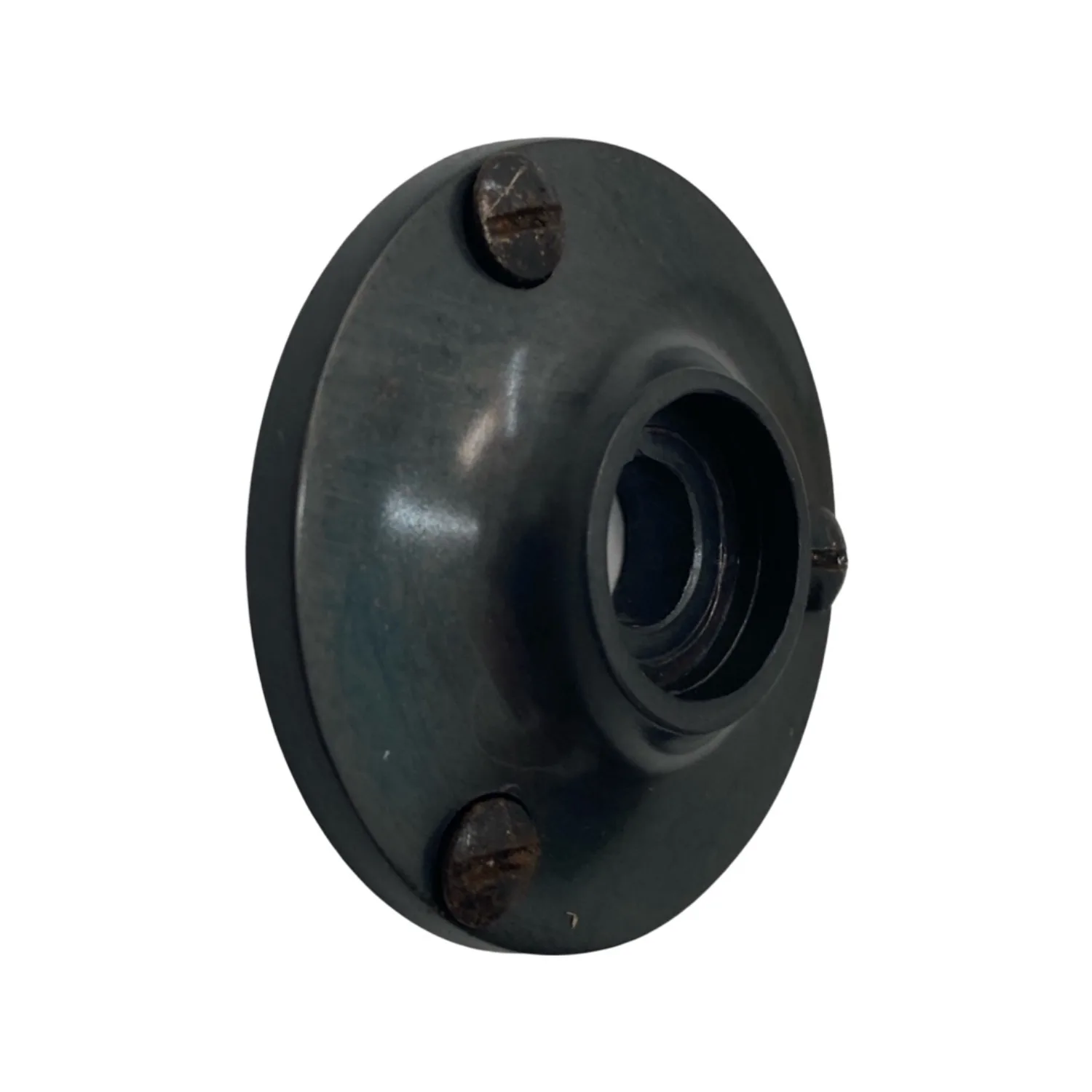 Pair of Small Aged Bronze Round Door Plates - Image 2