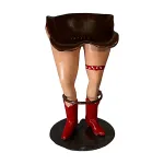pair of cow girl bar stools with red polka dot bikini