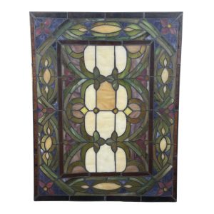 Rectangle Stained Glass Panel Stunning Colors Window Pane Leaded Glass