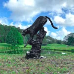 prowling panther or cougar statue 48 inches tall