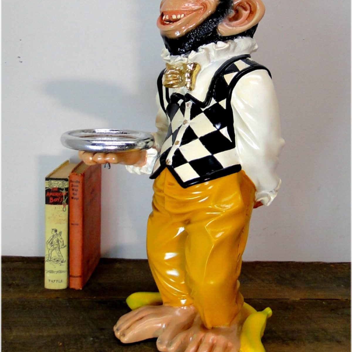 Waiter Monkey Butler Statue with Serving Tray 2 Foot | The Kings Bay