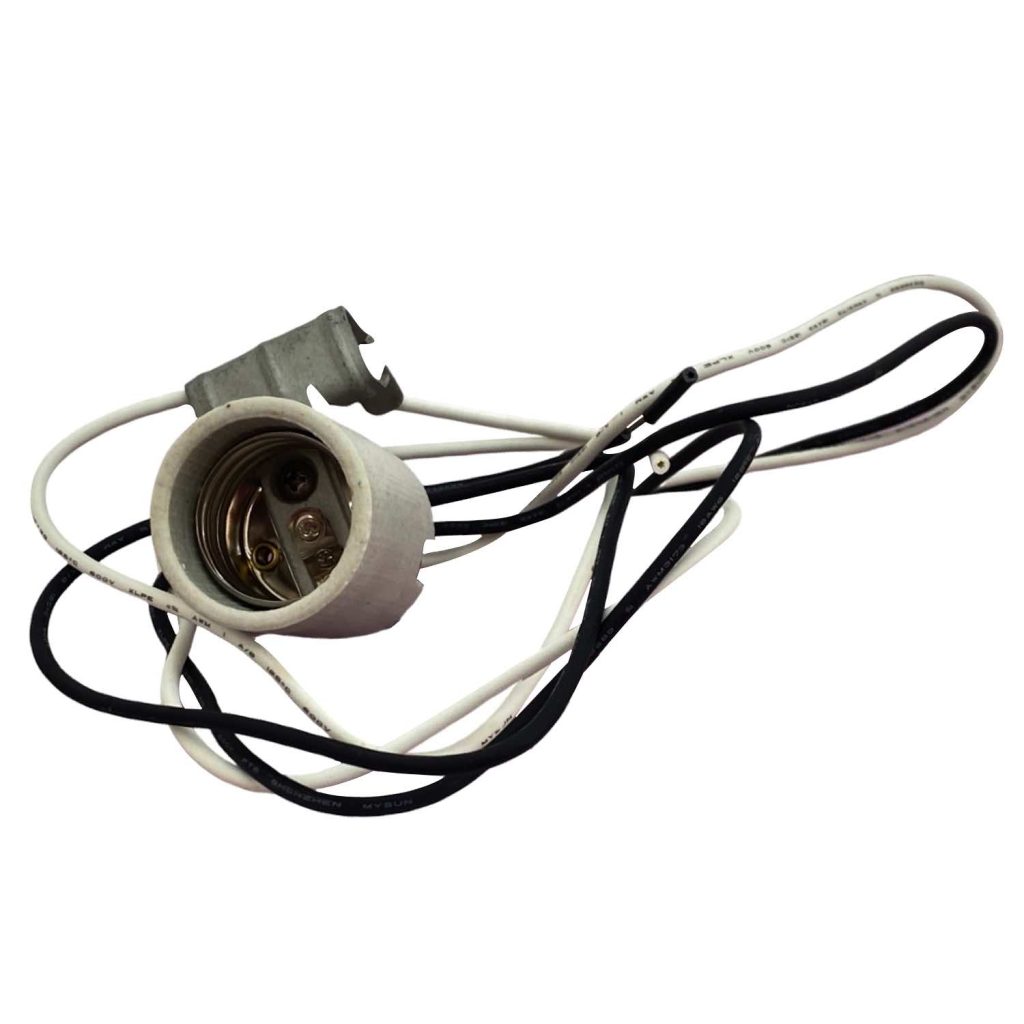 Porcelain Light Socket with Clip Hand Made for Pole Lights The Kings Bay