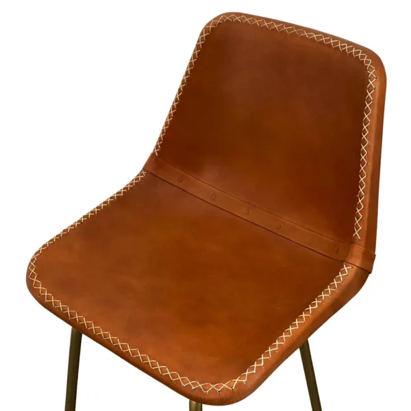 Pair of Western Style Leather Bar Stools - Image 6