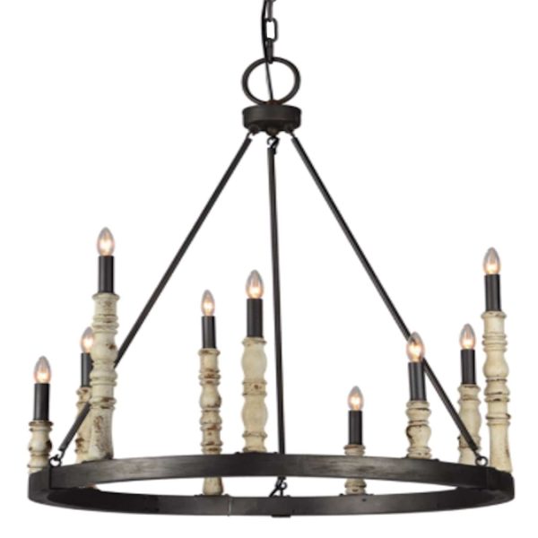 rustic style round electric candlestick chandelier
