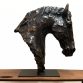 horse head bust equestrian sculpture faux bronze on pillar