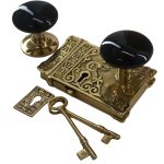 ornate solid brass door rim lock old victorian style