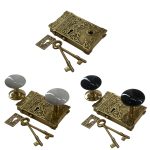 ornate solid brass door rim lock old victorian style