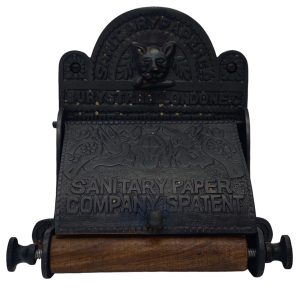 the sanitary london toilet paper holder in aged bronze