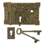 ornate solid brass door rim lock old victorian style
