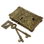 ornate solid brass door rim lock old victorian style