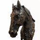 horse head bust equestrian sculpture faux bronze on pillar