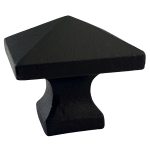pyramid cabinet knob in smooth cast iron 1.5 inch