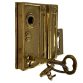 mini brass rim lock privacy set for screen or bathroom door