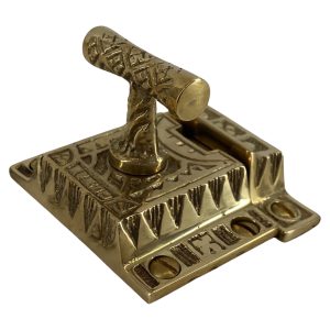 square surface spring latch in brass