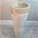 mid century modern marble stone cone pedestal sink