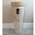 mid century modern marble stone cone pedestal sink