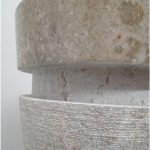mid century modern marble stone cone pedestal sink