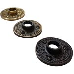 solid brass rosette door plate pair the rice